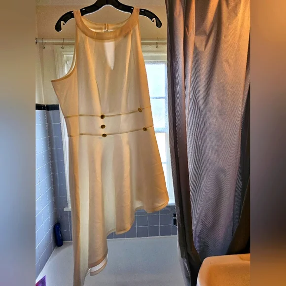 Midnight Velvet | Dresses | Midnight Velvet Size X Cream Asymetrical  Cocktail Dress With Button Accents | Poshmark